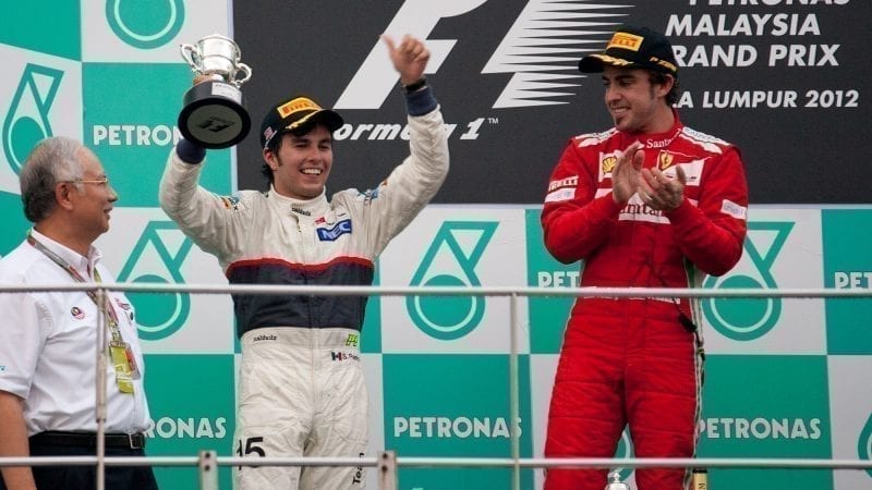 Sergio Perez podium 2012 Malaysia