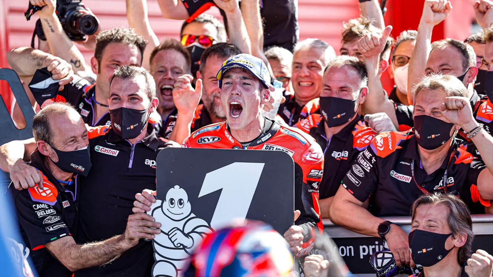 Aleix Espargaro celebrates 2022 Argentine GP victory