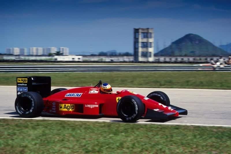 Michele Alboreto in his Ferrari F187.