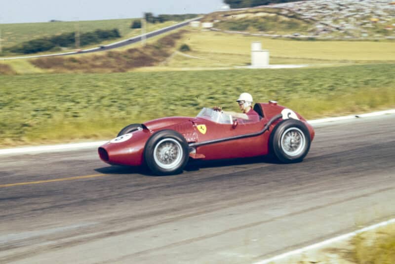 Wolfgang von Trips pilots his Ferrari 246.