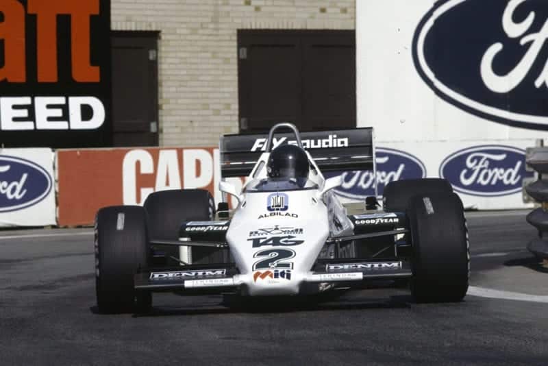 Jacques Laffite in his Williams FW08C Ford.