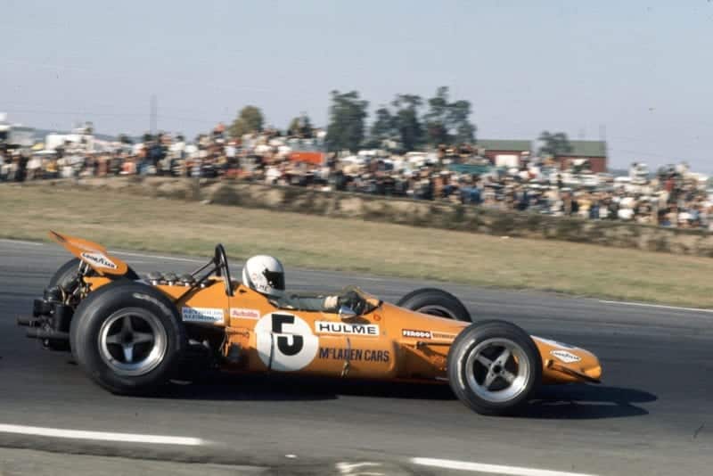 Denny Hulme driving for McLaren at the 1969 United States Grand Prix