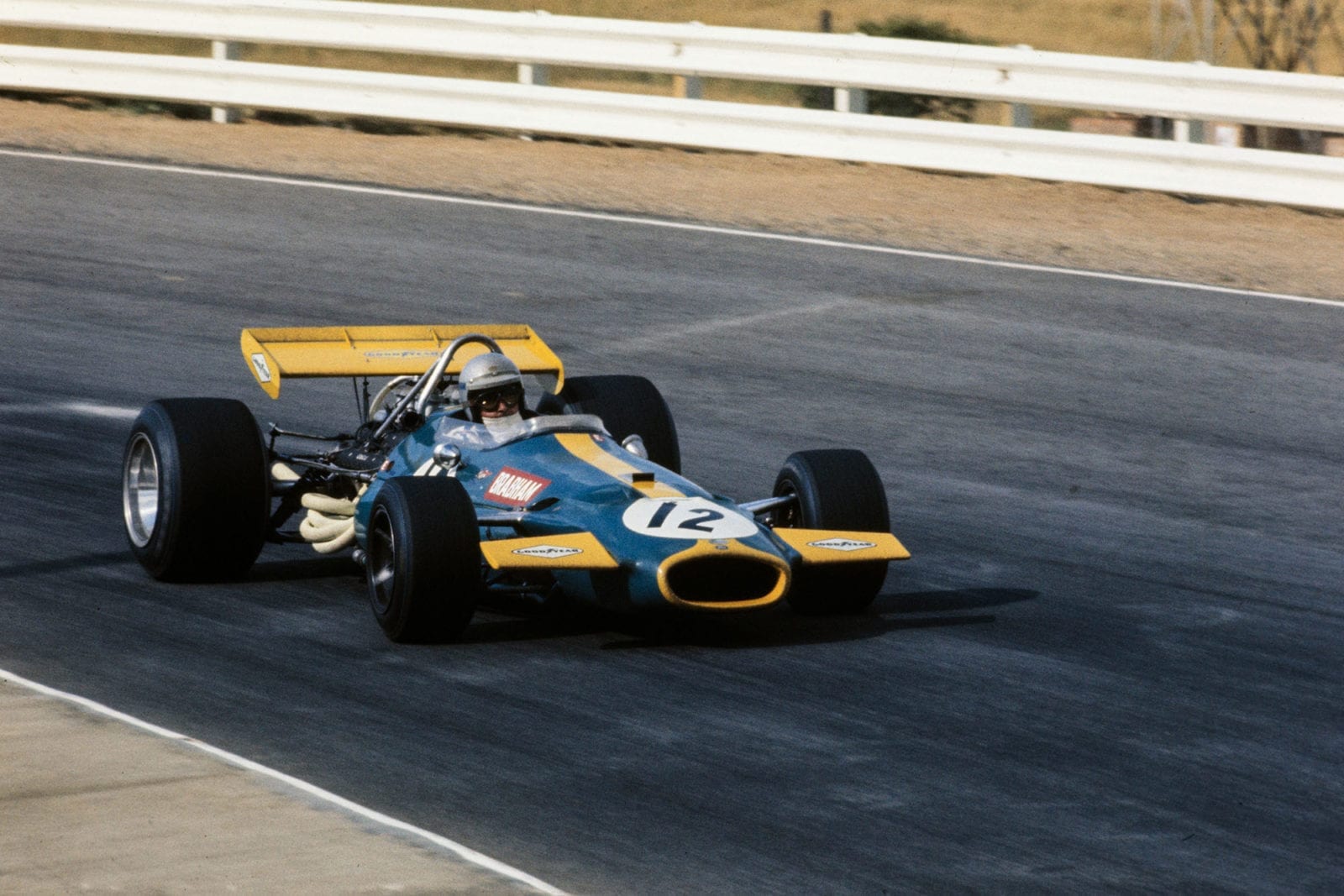 Jack Brabham driving for his own Brabham team at the 1969 South African Grand Prix.