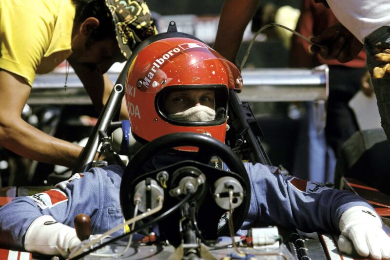 Niki Laudasits in his Ferrari at the 1974 Austrian Grand Prix.