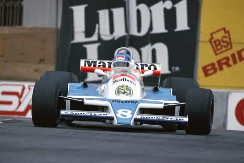 Patrick Tambay driving for McLAren at the 1979 United States Grand Prix, Long Beach.