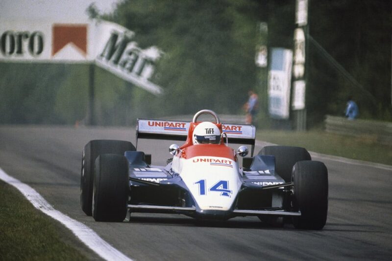 Tiff Needell in a Ensign N180-Ford.