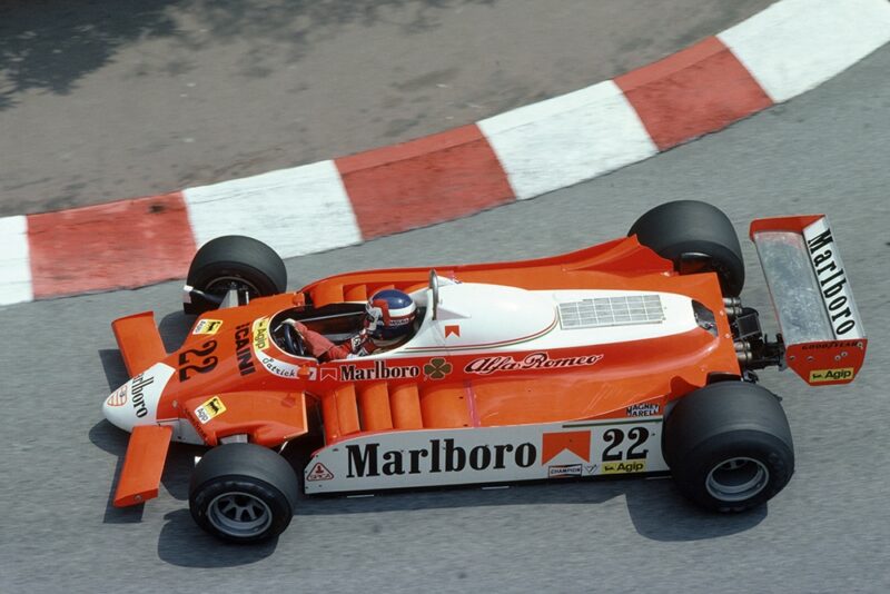 Patrick Depailler retirees in his Alfa Romeo 179B.