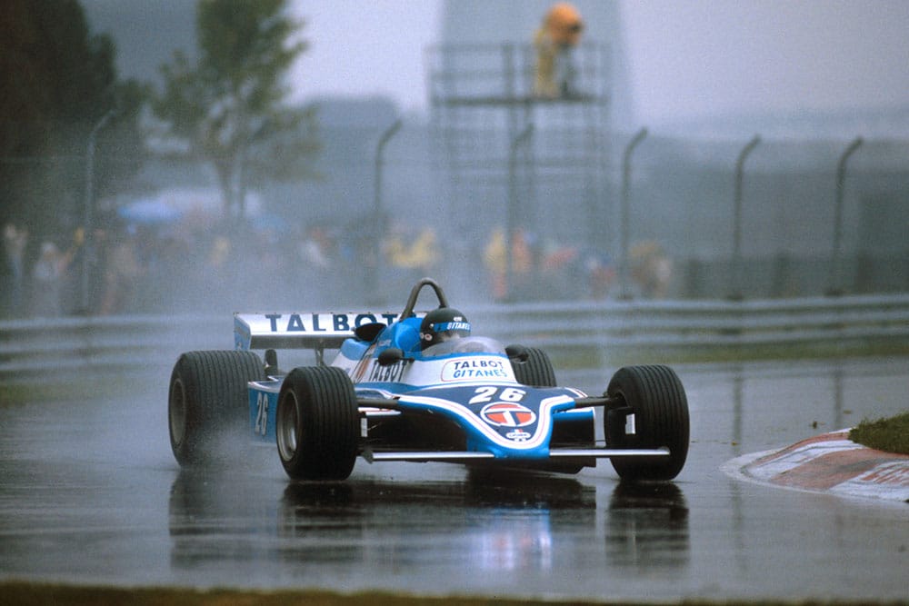 Jacques Laffite in his Ligier JS17 Matra.