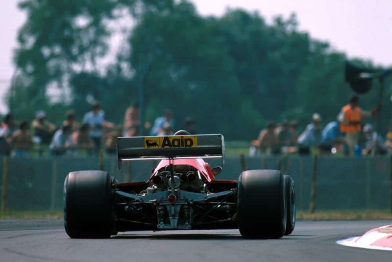 Patrick Tambay drives a Ferrari 126C3 to 3rd place.