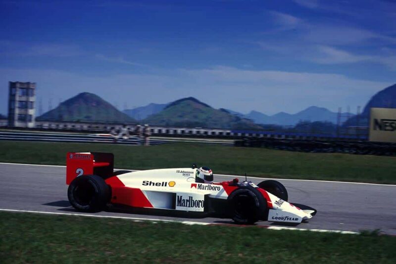 Stefan Johansson driving a McLaren MP4/3 to 3rd place.