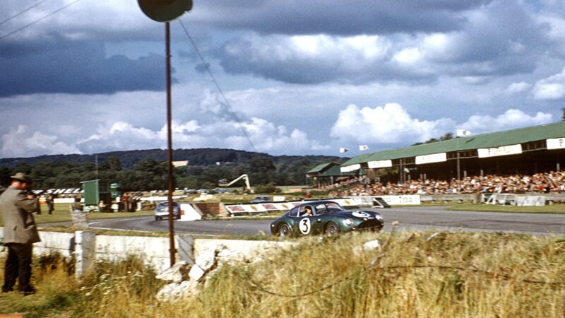 Aston Martin DB4GT Zagato of jim Clark in the 1961 Goodwood Tourist Trophy