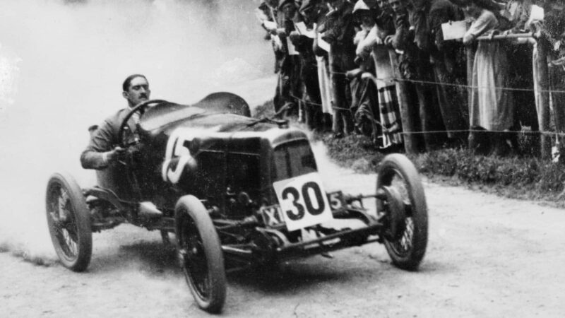 Zborowski driving a 1922 Aston Martin 1.5 litre 'Strasbourg' at Shelsey Walsh, (1922?). The car was originally built for the 1922 French Grand Prix and is the oldest Aston Martin still running. Zborowski built three aero-engined cars all called Chitty Bang Bang. The 'Chitty Chitty Bang Bangs' were immortalised in the famous film 'Chitty Chitty Bang Bang'. (Photo by National Motor Museum/Heritage Images/Getty Images)