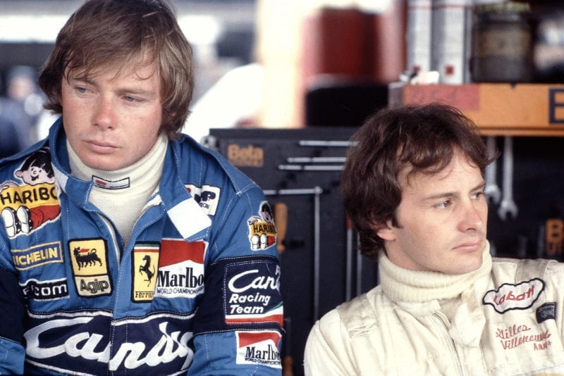 Didier Pironi next to Gilles Villeneuve in 1981