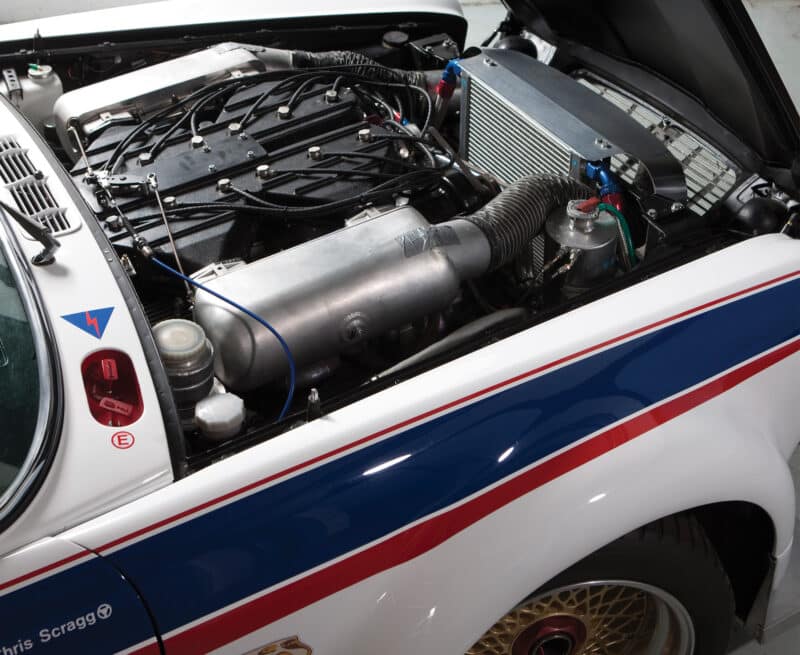 Engine bay of Broadspeed Jaguar XJC