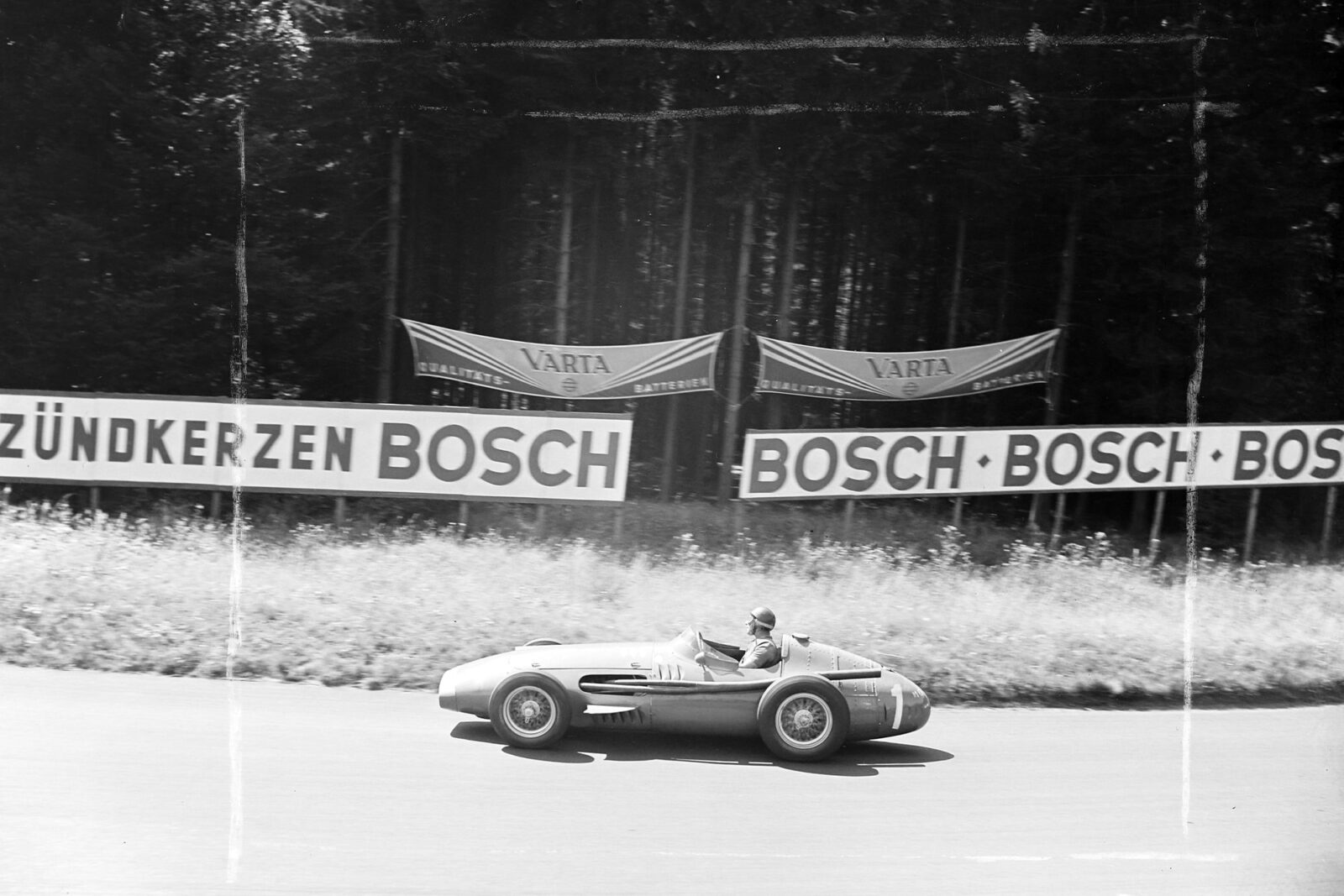 Juan Manuel Fangio in his Maserati 250F during the 1957 German Grand Prix