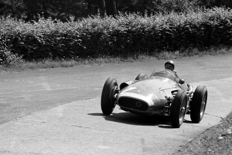 Juan Manuel Fangio in his Maserati 250F during the 1957 German Grand Prix.