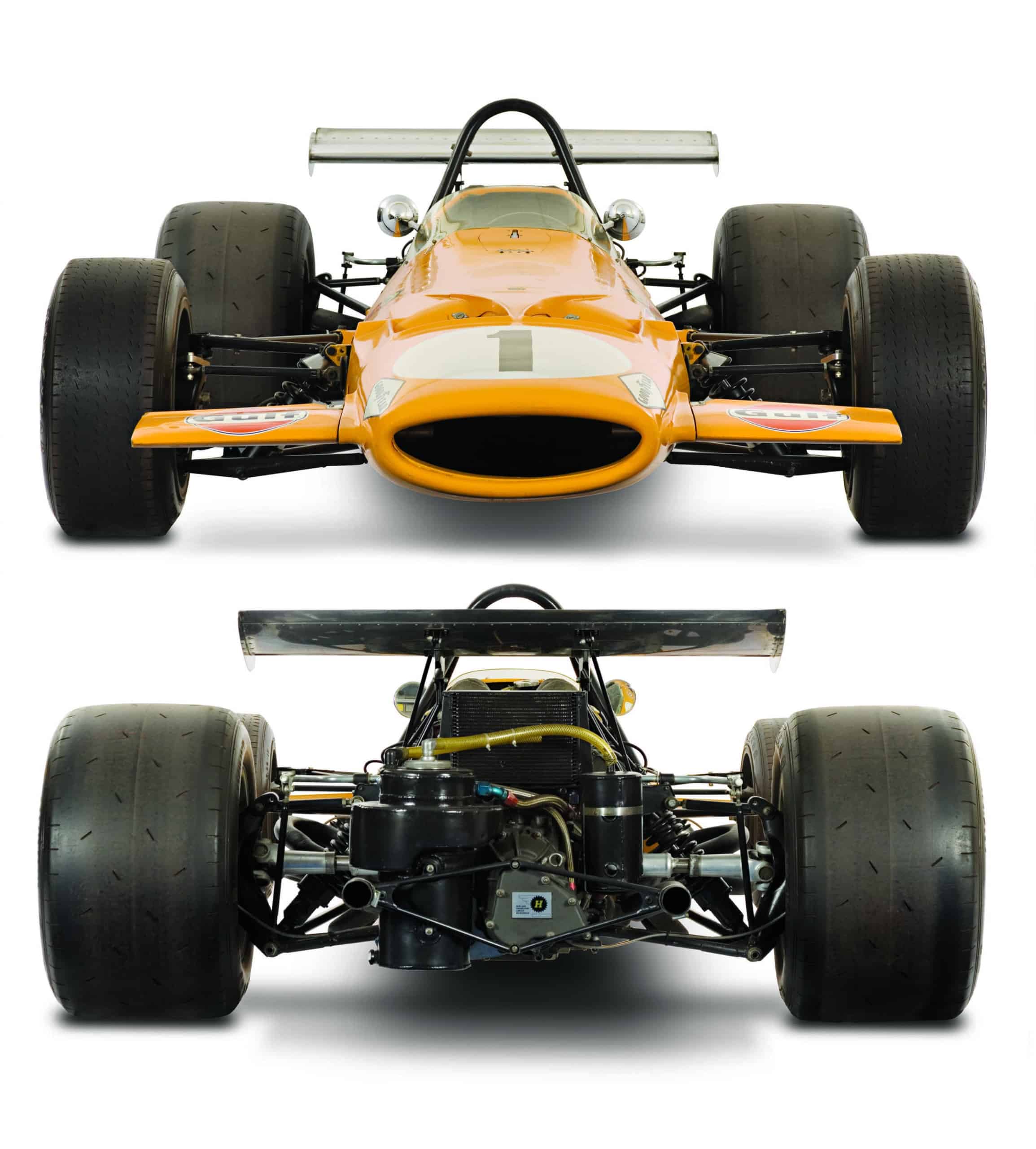 Front and back of McLaren M7A