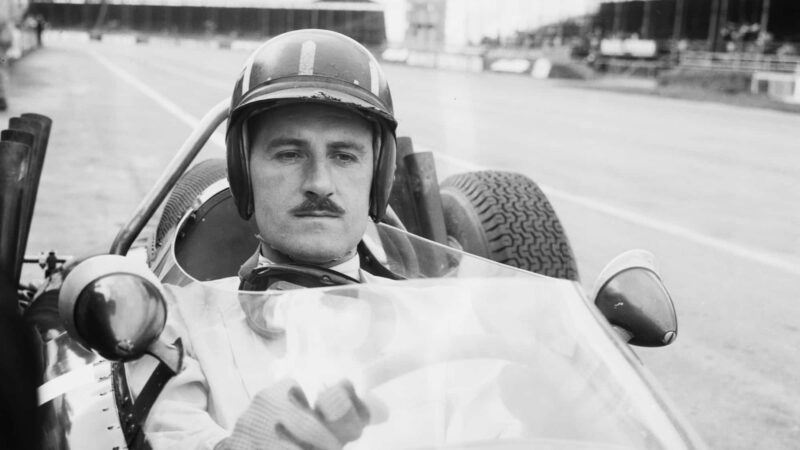 Graham Hill in 1962 BRM cockpit