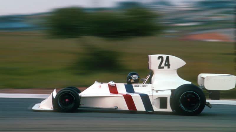 Hesketh of James Hunt in the 1974 South African GP