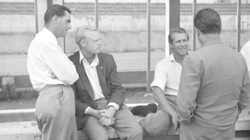 Jack Brabham Mike Hawthorn and Peter Collins