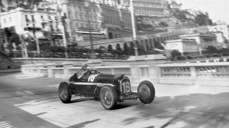 Louis Chiron in Alfa Romeo Ferrari in 1934 Monaco GP