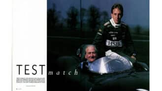 Jaguar test match: Norman Dewis and Luciano Burti