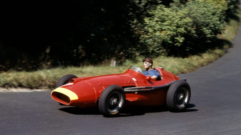 Maserati F1 driver Juan Manuel Fangio at the 1957 German GP