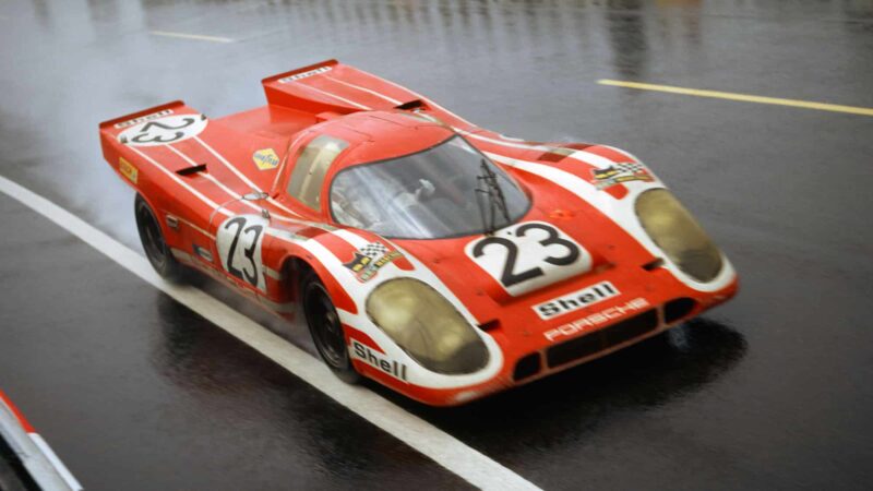 Driving Le Mans-winner Richard Attwood's Porsche 917 February 1999