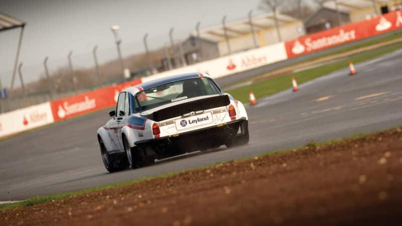Rear view of Broadspeed Jaguar XJC at Silverstone