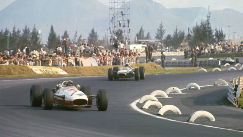 Ronnie Ginther en route to Honda's first F1 win in Mexico in 1967