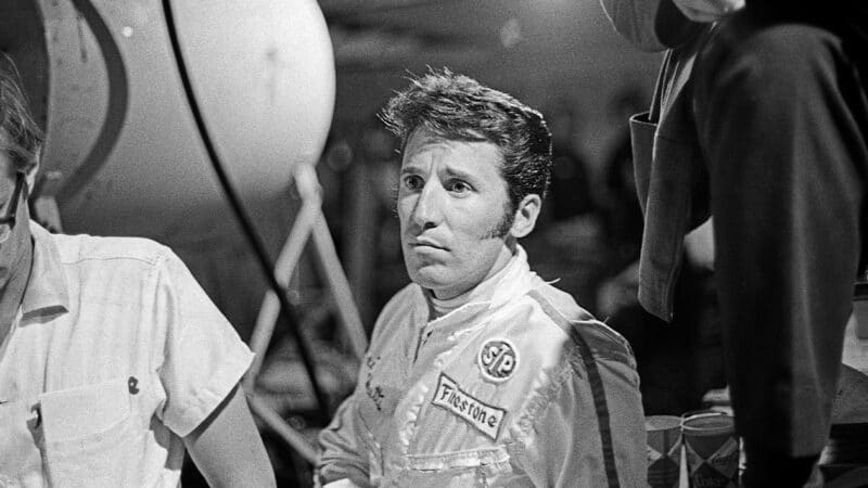Mario Andretti in pits at 1970 Sebring 12 Hours