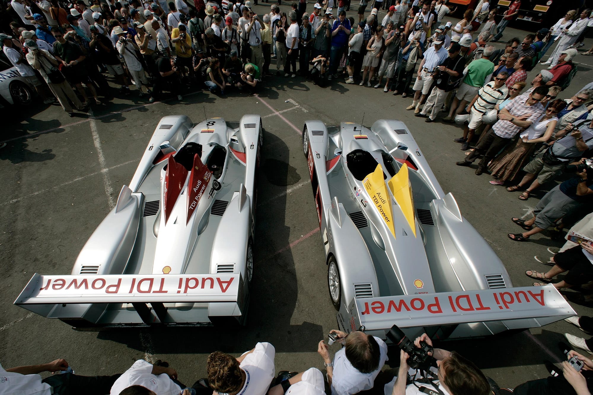 Audi R10s at Le Mans scrutineering in 2006