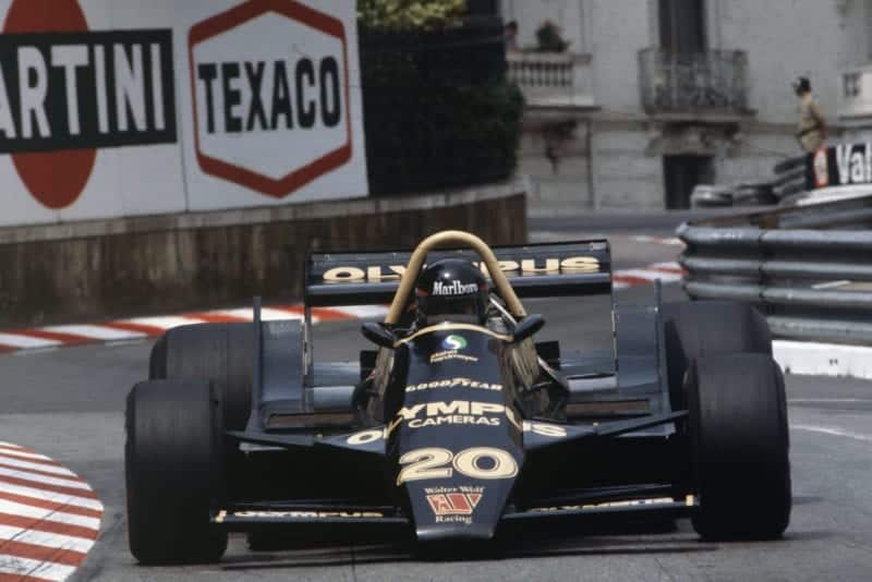 James Hunt (Wolf) driving at the 1979 Monaco Grand Prix.