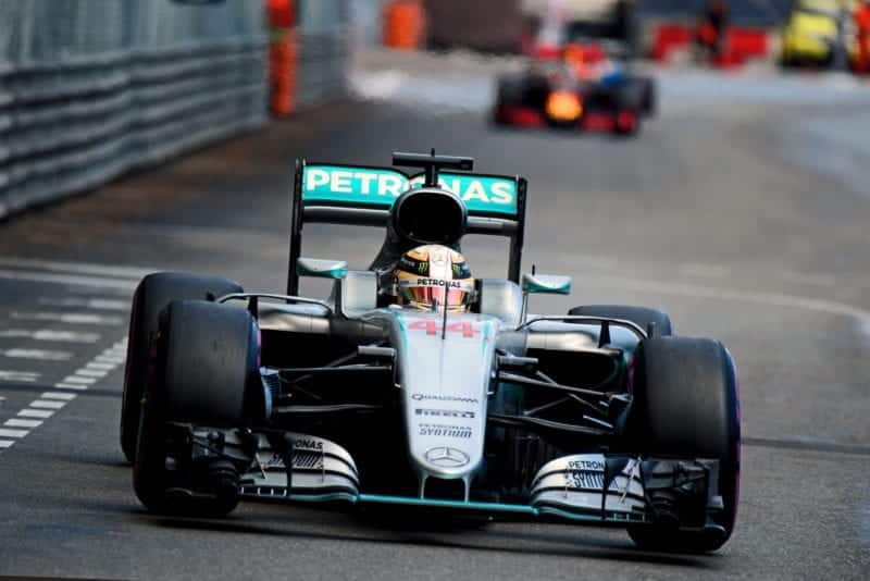 Lewis Hamilton leading the Monaco Grand Prix