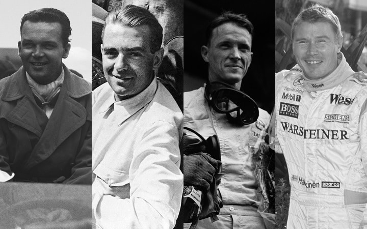 Caracciola, Rosemeyer, Gurney and Häkkinen