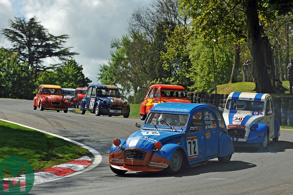 2CVs at Cadwell Park