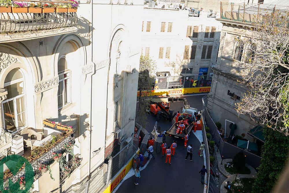 Charles Leclerc 2019 Baku F1 GP qualifying crash