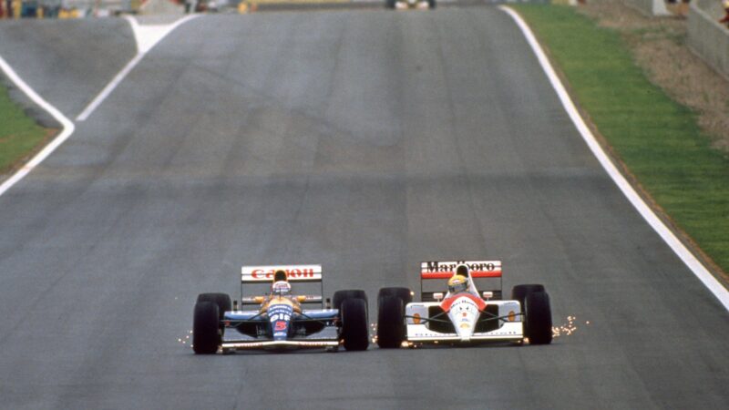 Nigel-Mansell-and-Ayrton-Senna-are-side-