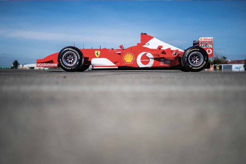 Michael Schumacher's Ferrari F2002 for auction side view