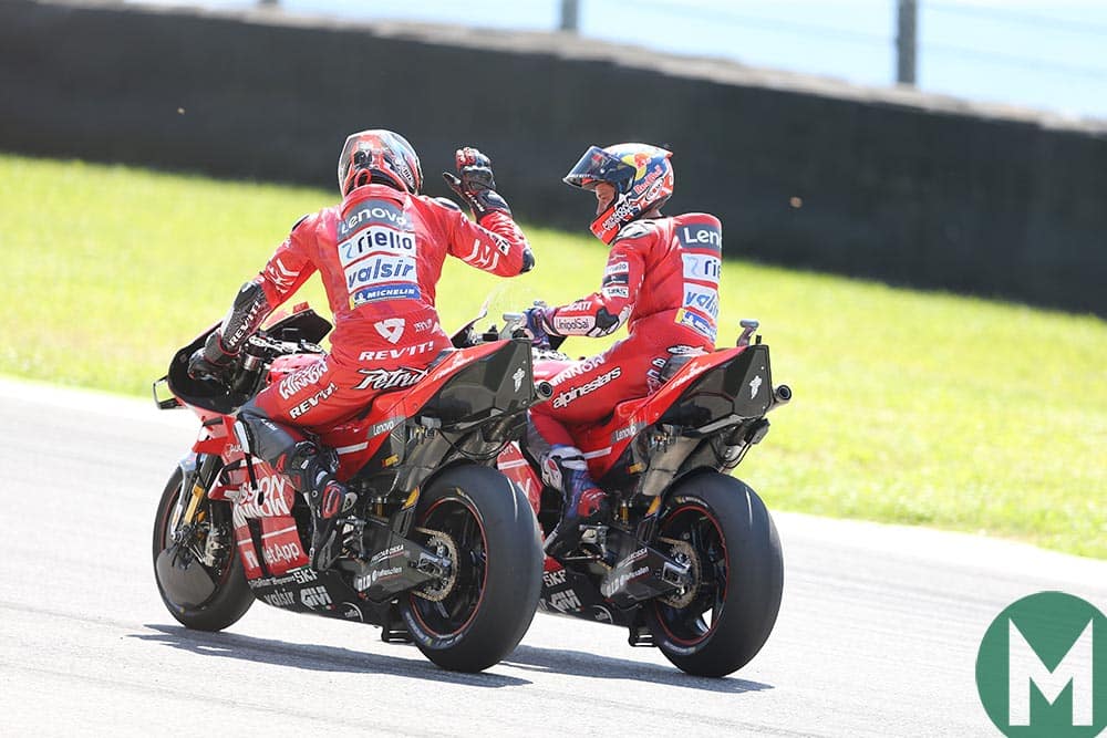 Danilo Petrucci and Andrea Dovizioso in 2019 at Mugello