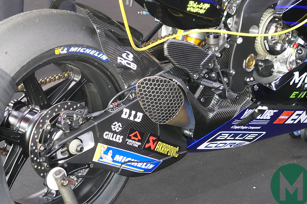 Yamaha new exhaust Akrapovic 2019 MotoGP Catalunya