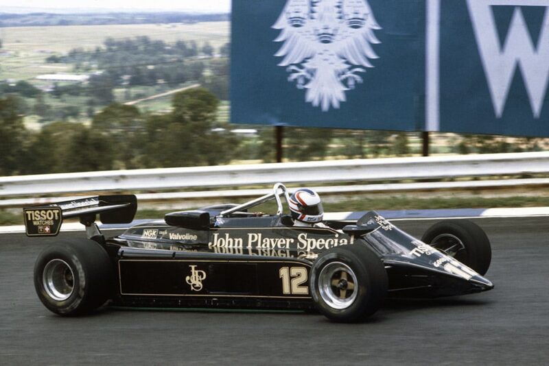 Nigel Mansell in his Lotus 87B-Ford Cosworth.