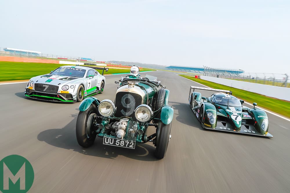 Trio of Bentleys on track