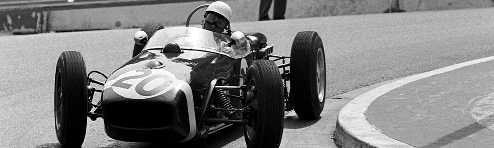 Stirling Moss in his Lotus during the 1961 Monaco Grand Prix