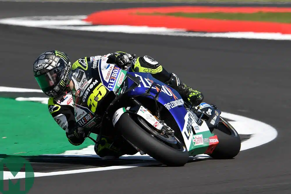 Cal Crutchlow riding at the 2019 British MotoGP race