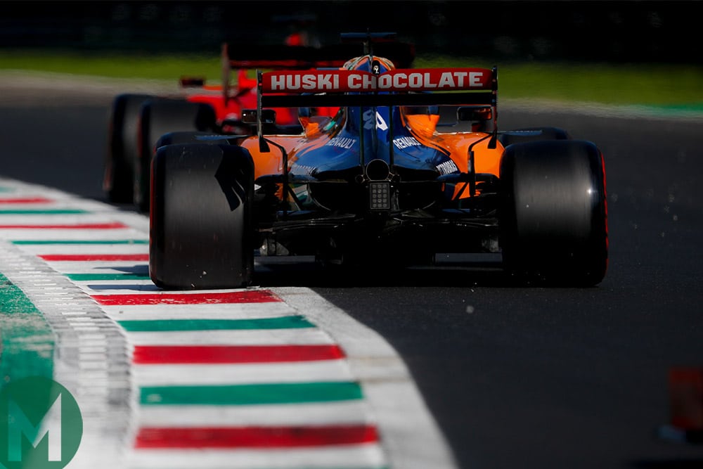 Carlos Sainz follows Sebastian Vettel during Q3 for the 2019 Italian Grand Prix