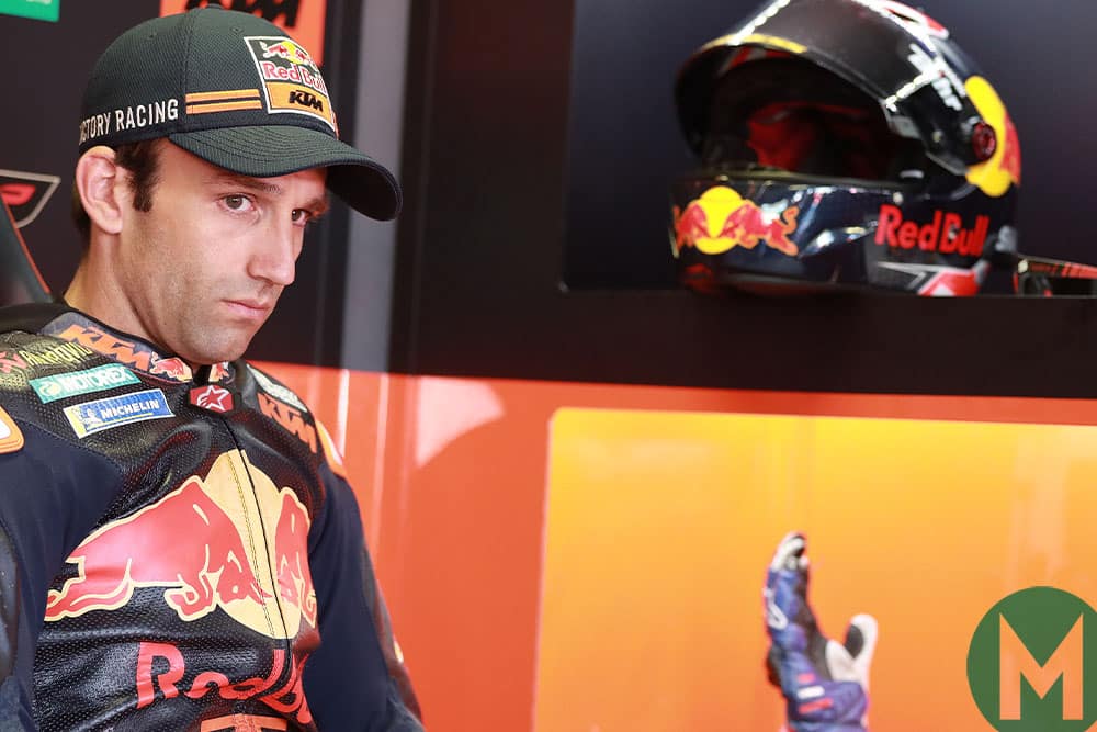 Johan Zarco in the KTM garage