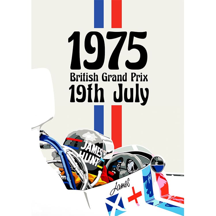 James Hunt – Hesketh – 1975 British Grand Prix | Joel Clark | contemporary poster