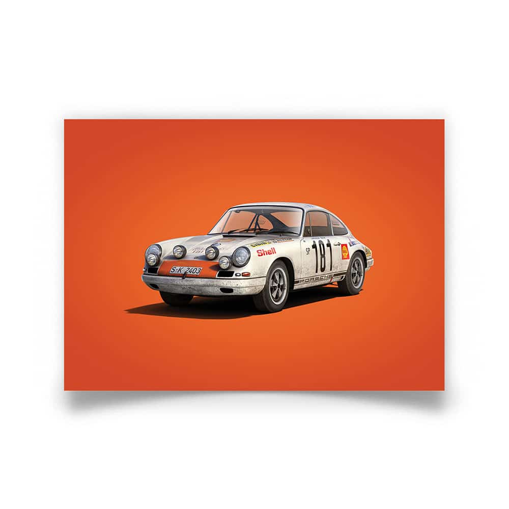 Vintage Porsche 911 France Sports Cars Racing Poster