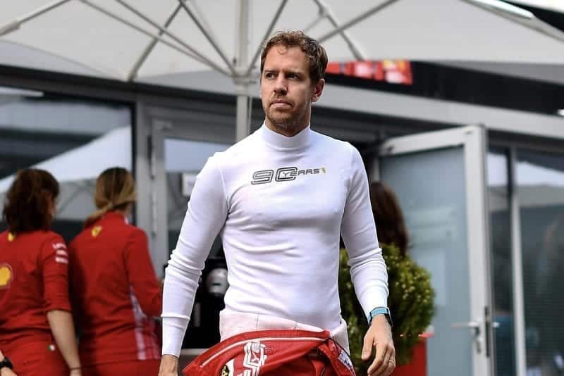 Sebastian Vettel in the paddock during the 2019 Russian Grand Prix